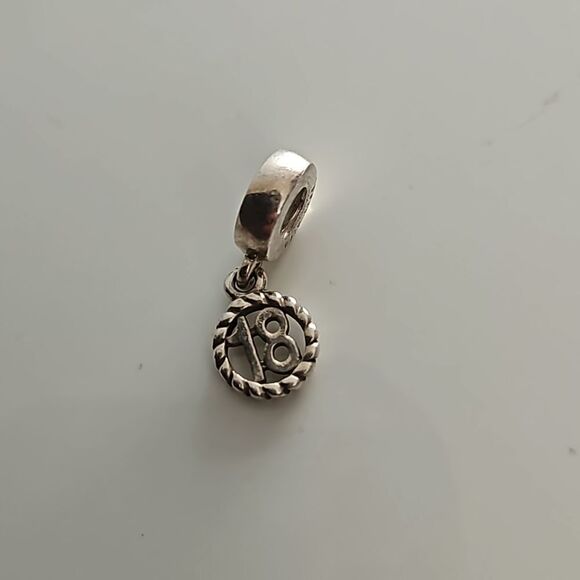 Pandora Authentic 18th Celebration Dangle Charm 925 ALE Sterling Silver - Picture 12 of 16